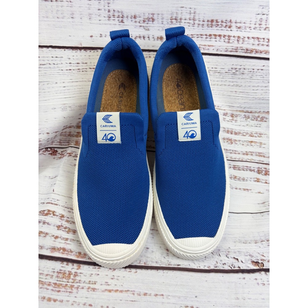 Cariuma 4ocean Ibi Slip On Sneakers Royal Blue Bamboo Knit YW 300708U17W